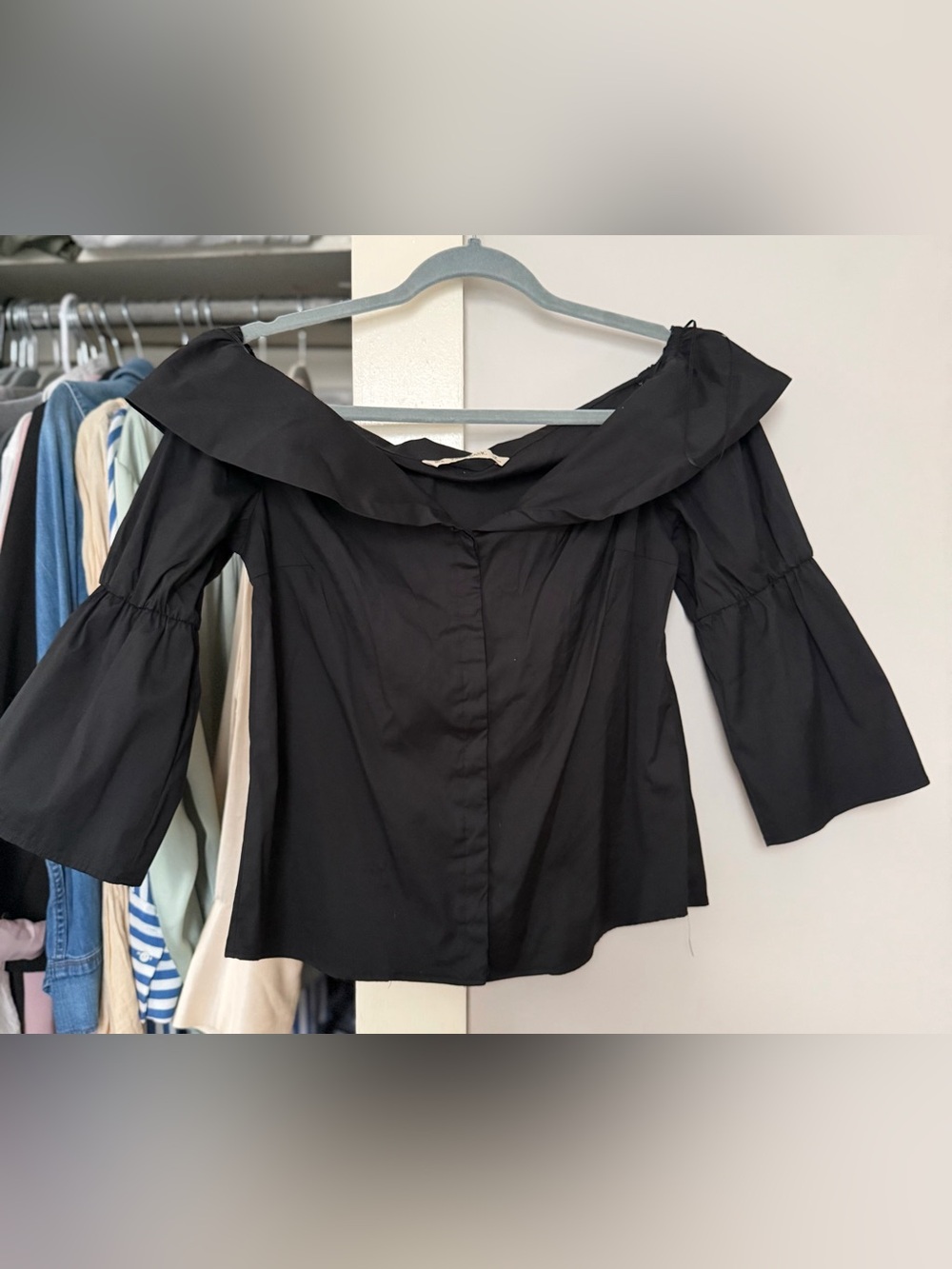 Zara Black Off-Shoulder Blouse